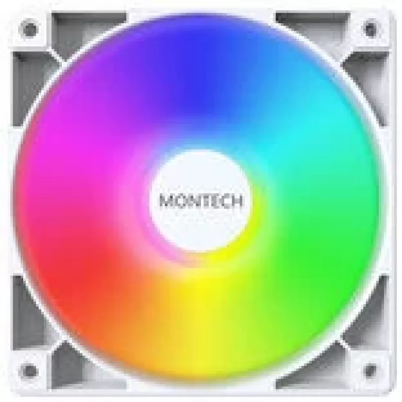 Kühlungslüfter Montech GF120 PWM ARGB 120 mm weiß, PWM-Steuerung, ARGB-Beleuchtung