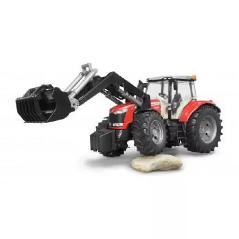 Spielzeugtraktor BRUDER Massey Ferguson 7624 mit Frontlader, rot, für Kinder ab 3 Jahren