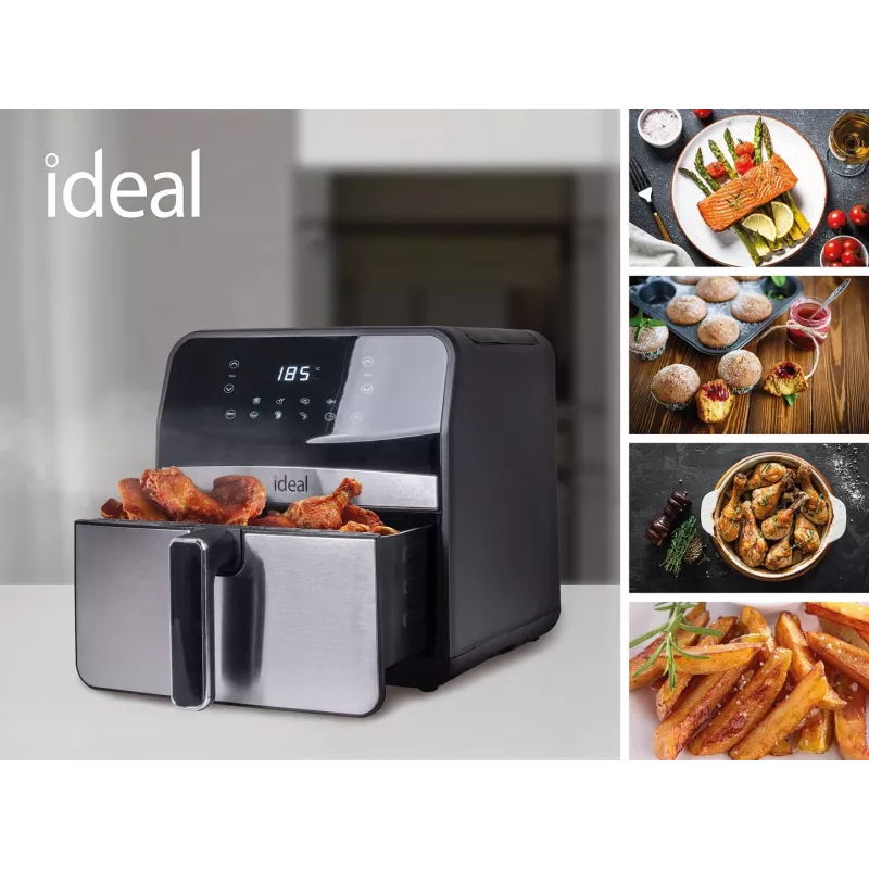 Heißluftfritteuse Eldom IK1501 — 6,5 l, 1800 W, Touch-LED, einstellbarer Thermostat, herausnehmbare spülmaschinenfeste Schüssel