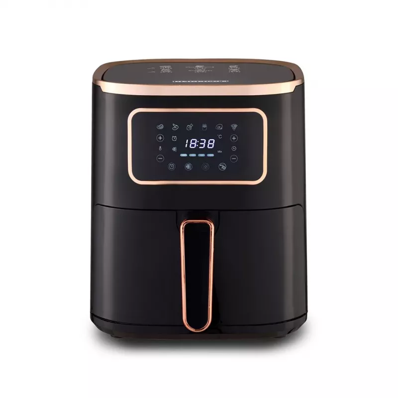 Heißluftfritteuse HEINRICH'S HFR 8216 — 5,0 L, 1450 W, Schwarz, LED, Touch-Steuerung