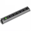 Stromverteilereinheit Bachmann 300.003 6 AC-Steckdosen 2U Schwarz Grau