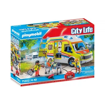 Playmobil 71202 City Life Krankenwagen mit Licht und Sound Spielset Geeignet für Kinder ab 4 Jahren Einzeln