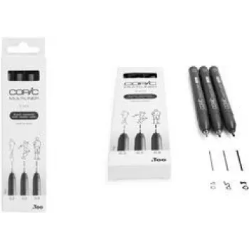 COPIC Multiliner Fineliner Schwarz 0,3 + 0,5 + 0,8 mm, 3 St. (22075630)