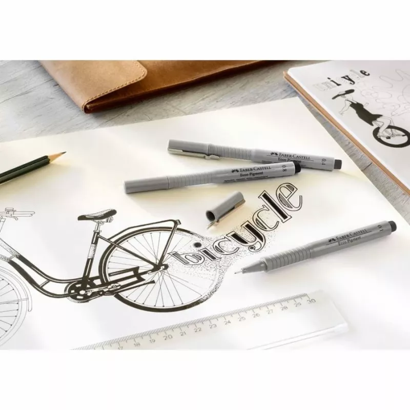 Fineliner Faber-Castell 166008 Schwarz 8 Stück