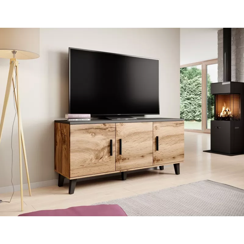 Cama sideboard LOTTA 150 3D wotan oak + mat Schwarz