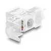 Keystone-Modul DELOCK RJ45 auf LSA Cat.6 UTP werkzeugfrei mit Staubschutzkappe, flach, 16×31,8×19,4 mm, Weiß/Schwarz