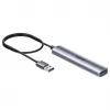 USB-Hub Unitek H1208CGY01 — 4-Port USB 3.0 (5 Gbit/s), abwärtskompatibel mit USB 2.0, Aluminium