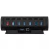 Streamplify HUB CTRL 7, 7x USB 3.0 Typ A, RGB, 12V, EU-Netzkabel – schwarz