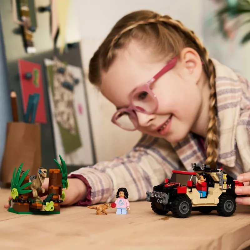 Bauset LEGO Jurassic World 76972 Raptor Off-Road Escape, 285 Teile, 2 Minifiguren, Alter 6+