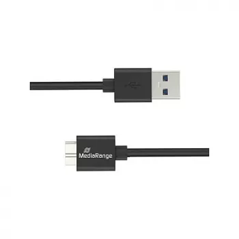 USB-Kabel MediaRange MRCS240 — USB A auf Micro-USB B, USB 3.2 Gen 1 (3.1 Gen 1), 1,8 m, schwarz