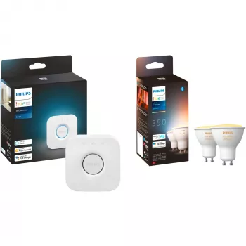 LED-GU10-Lampen-Doppelpack mit Hue Bridge – Philips Hue White Ambiance, ersetzt 35W