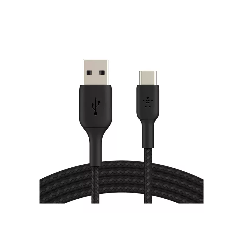 Geflochtenes USB-C auf USB-A Kabel 3m Schwarz
