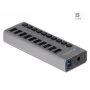 DeLOCK Externer 5 Gbps USB-Hub mit 10 Ports + Schalter
