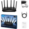 Tisch-Router Cudy WR11000 — Tri‑Band 2,4/5/6 GHz, Wi‑Fi 7, 4× 2,5 Gigabit LAN, 5765 Mbit/s pro 6‑GHz‑Band, 512 MB RAM