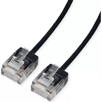 ROLINE UTP Patchkabel Cat.6A Ultra-kurzer RJ45 schwarz 0,5m - Netzwerk - CAT 6a (21.15.4460)
