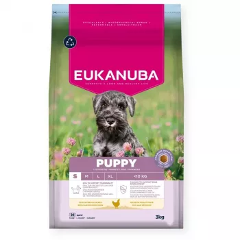 Trocken-Welpenfutter EUKANUBA Puppy Small, Huhn, 3 kg – für Welpen kleiner Rassen 2–4,9 kg, 33 % Protein, 21 % Fett