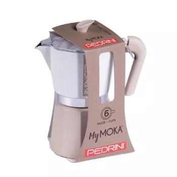 Kaffeemaschine Pedrini 02CF169 — Espressokocher, lackiertes Aluminium, 6 Tassen Kapazität