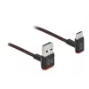 USB-Kabel DeLOCK EASY-USB 2.0 Typ-A-Stecker auf Typ-C-Stecker abgewinkelt 0,2 m schwarz