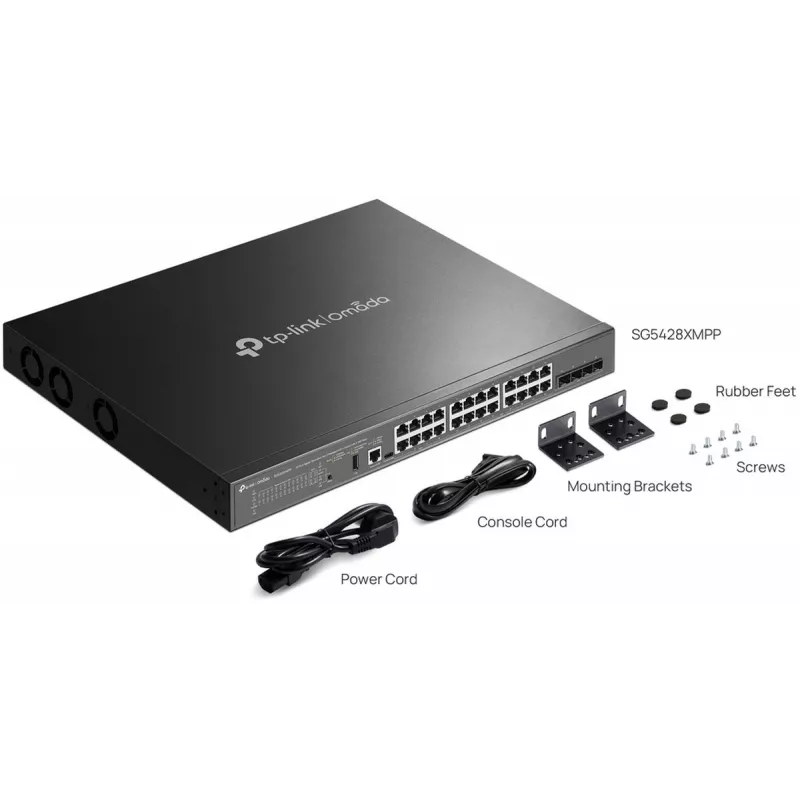 TP-Link SG5428XMPP Netzwerk-Switch Managed L3 Gigabit Ethernet (10/100/1000) Power over Ethernet (PoE) Schwarz