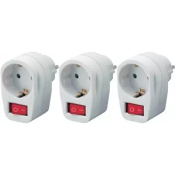 Schaltbare Wandsteckdose 3er-Pack Basetech 1-polig Weiß