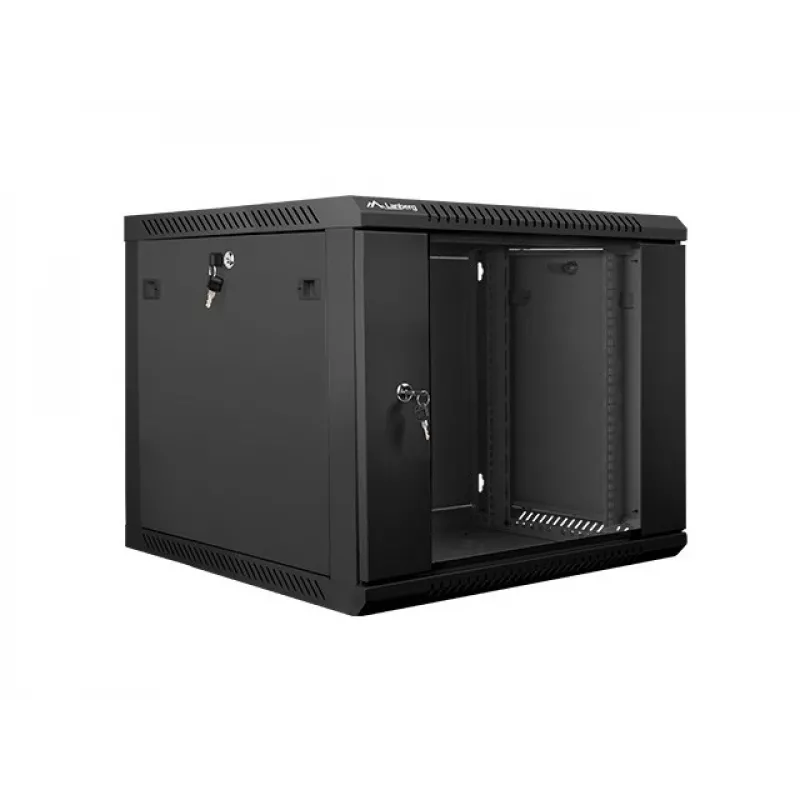 Wandgehäuse LANBERG 9U 19 Zoll WF01-6609-10B, 600×600×507 mm, 60 kg, IP20, schwarz