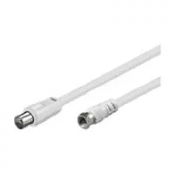 Wentronic Goobay SAT/Antennenanschlusskabel, Weiß, 5 m - F-Stecker IEC/Koax-Stecker (11728)