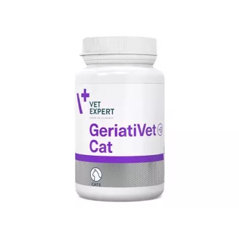 Nahrungsergänzung VETEXPERT GeriatiVet Katze Kapseln 60 Stück — Unterstützung für ältere Katzen, Förderung der Gehirnfunktion, gluten- und sojafrei