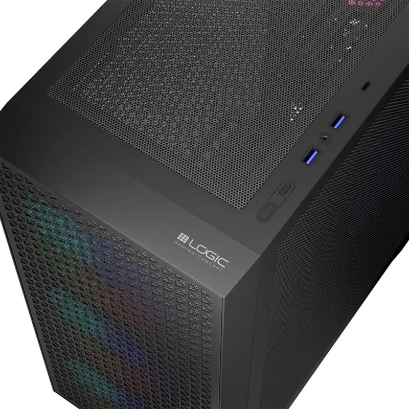 Logic DART PRO ARGB MIDI USB-C PC-Gehäuse Schwarz