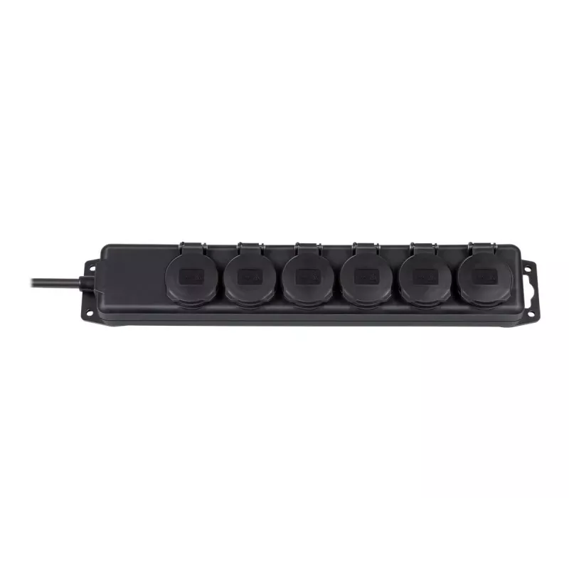 Steckdosenleiste IP44 6-fach schwarz 2m H07RN-F 3G1,5 (1159970)