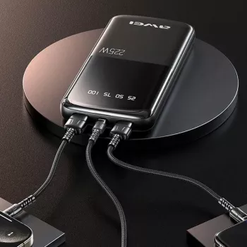 Awei PowerBank P10K 10000 mAh 22,5W Schwarz/Schwarz (10000mAh, 22W, 22,50Wh), Powerbank, Schwarz