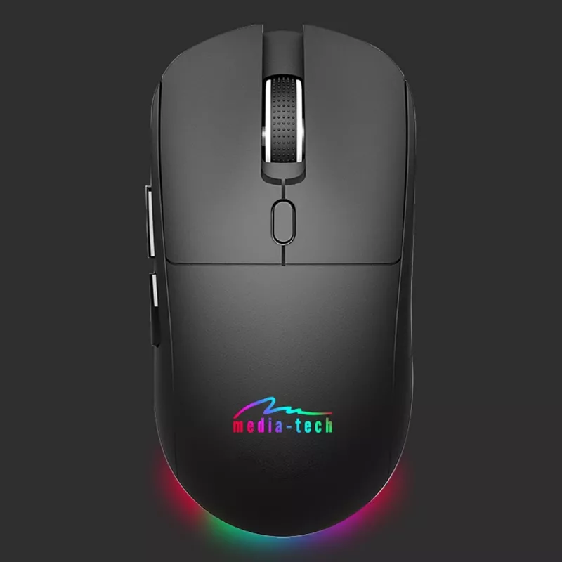 Kabellose Maus MEDIA-TECH MT1124 BT/RF Silent & Recharge — beidhändig, 3200 DPI, Bluetooth + 2,4 GHz USB, 6 Tasten, wiederaufladbar