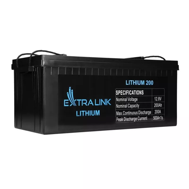 Extralink EX.30479 industrieller wiederaufladbarer Lithium-Eisenphosphat-Akku (LiFePO4), 12,8 V, 200 Ah