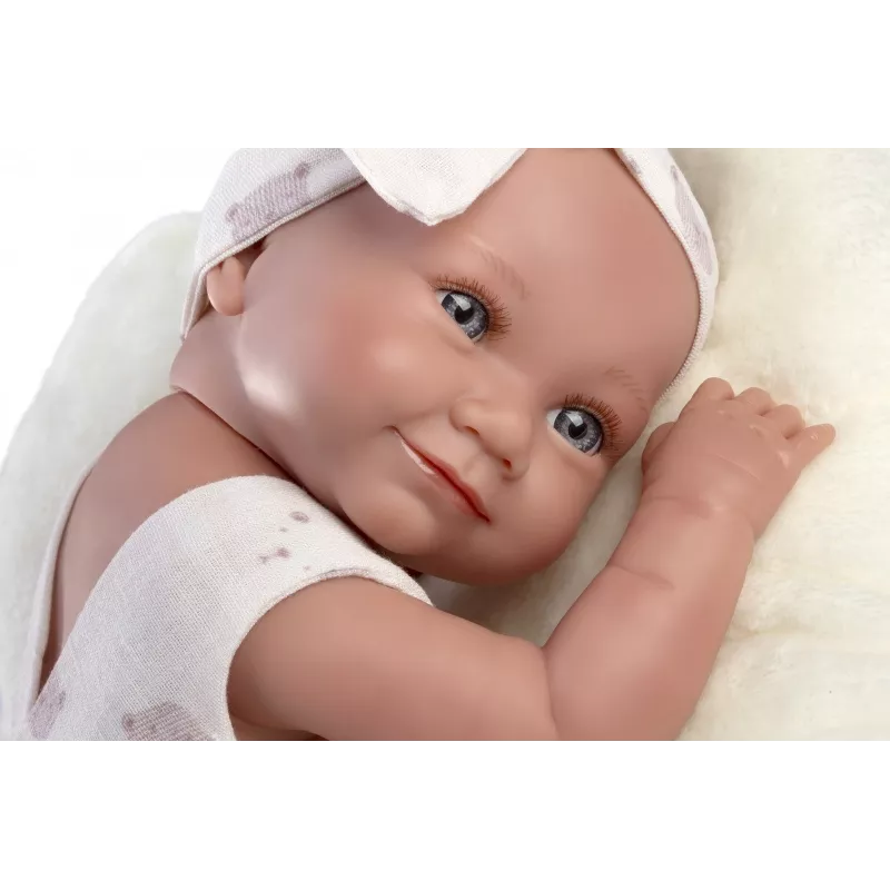 Vinyl Babypuppe 40 cm von Llorens mit realistischen Merkmalen und weichem Körper