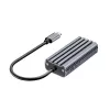 USB-C-auf-RJ45-Adapter Unitek U1343AGY01 — 5 Gbit/s Ethernet, USB-C (Stecker) auf RJ45 (Buchse), grau, 0,15 m Kabel