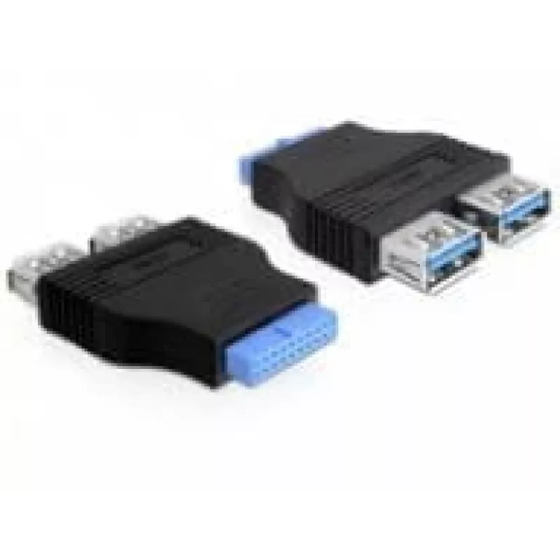 Delock Adapter USB 3.0 Pin Header Socket > 2 x USB 3.0 Socket - nebeneinander (65324)