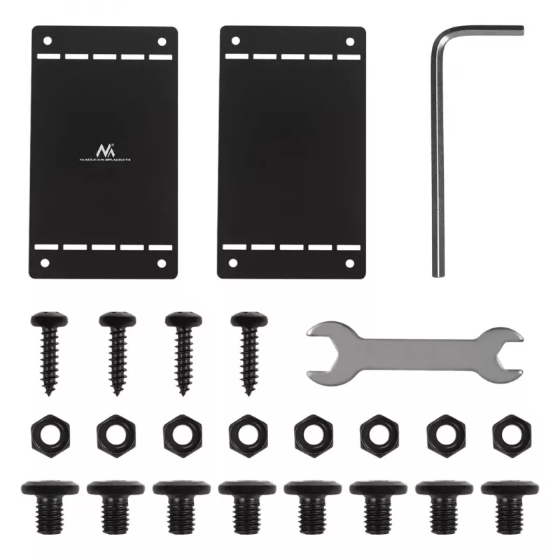 Maclean kompakter Kabelorganizer unter dem Schreibtisch, max. Belastung 5 kg, schwarz, MC-107 B
