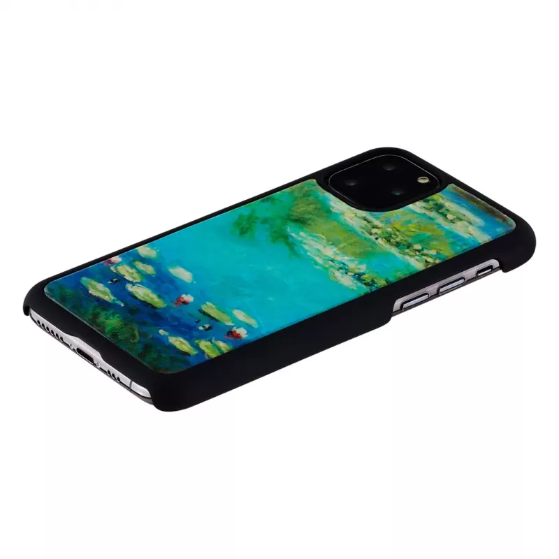Smartphone-Hülle iKins für iPhone 11 Pro — Seerosendesign, schwarz