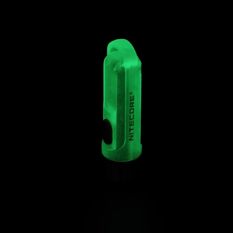 Schlüsselanhänger-Taschenlampe Nitecore TIKI GITD Grau — USB wiederaufladbar, 1 lm, 55 mm, 12 g, IP66
