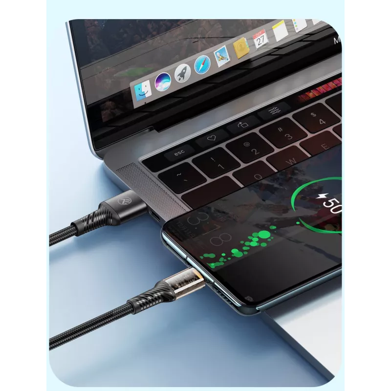 USB Type-C Datenkabel Tellur TLL155711, 3A Stromstärke, 100 cm, schwarz