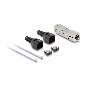 DeLOCK RJ45 Kupplung LSA zu LSA Cat.6A werkzeugfrei Schwarz