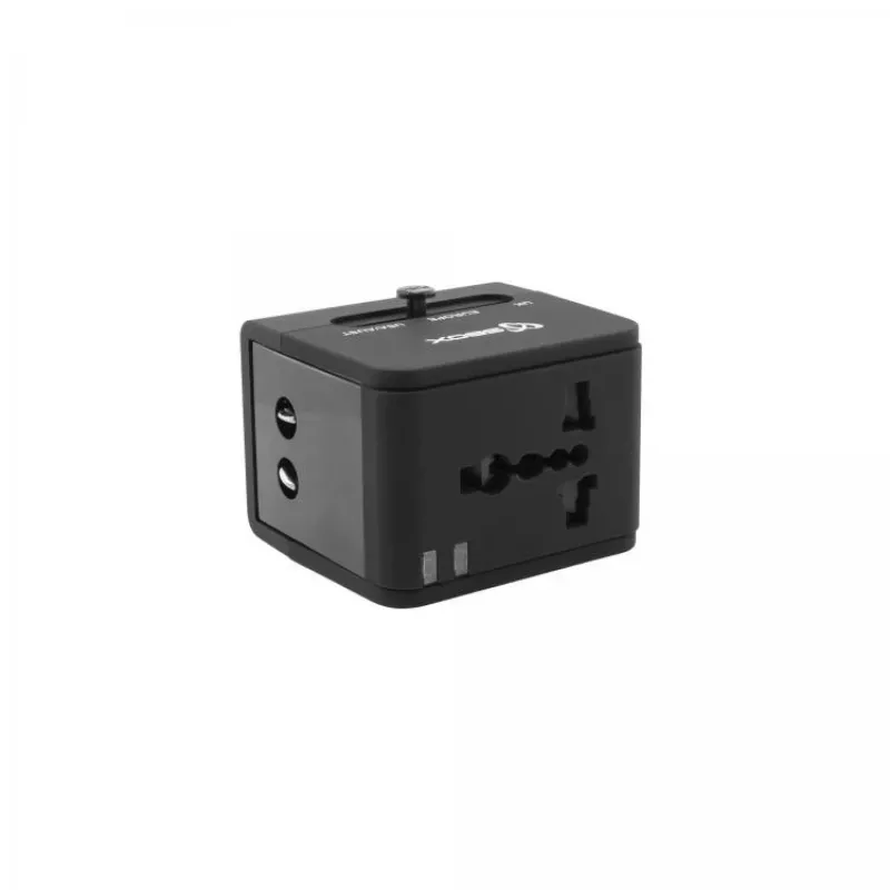 Reiseadapter SBOX TA-23 mit Dual-USB-Ladegerät und universeller Steckerkompatibilität