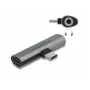 DeLOCK 64186 Kabel-Adapter USB Typ-C auf USB Typ-C + 3,5 mm Grau