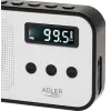 Tragbares Digitalradio Adler AD 1907 — UKW/MW, digitaler Tuner, Wecker, USB-C, 600 mAh Akku, LCD, 20 Senderspeicher, Teleskopantenne