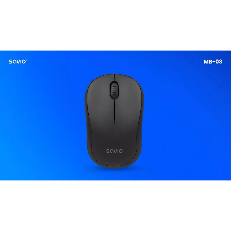 Kabellose Maus SAVIO MB-03, Bluetooth-Schnittstelle, 1000 DPI, Batterie AA, 99×60×39 mm, 51 g, Empfänger im Lieferumfang
