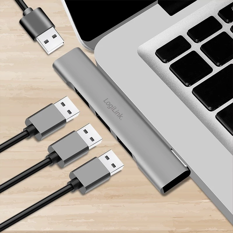 LogiLink USB 3.2 Gen1 Hub 4-Port USB-A 1x USB3.0 AF 3x USB2.0 AF UA0436