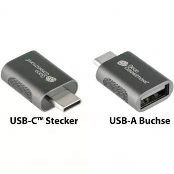 Good Connections Adapter USB 3.2 Gen.1 3.0 Stecker C auf USB-A Buchse galvanisiertes Metallgehäuse (USB-AD302)
