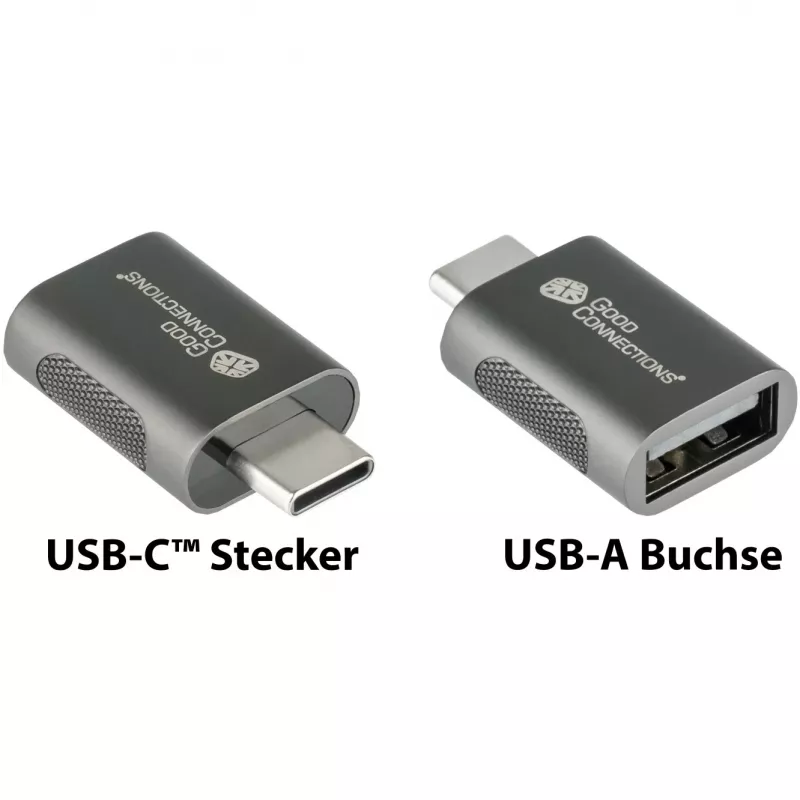 Good Connections Adapter USB 3.2 Gen.1 3.0 Stecker C auf USB-A Buchse galvanisiertes Metallgehäuse (USB-AD302)