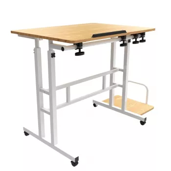 Maclean mobiler Laptop-Tisch, weiß, 80x60cm, 50kg max, höhenverstellbar 67-115cm, MC-124 W