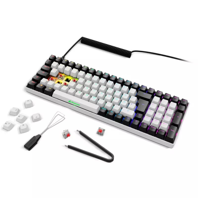 SKILLER SGK50 S2, Gaming-Tastatur Weiß, DE-Layout, Gateron Red