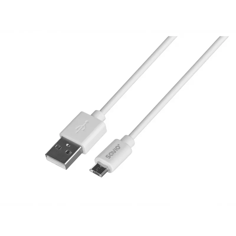 USB-Kabel SAVIO CL-123 USB 2.0, USB A auf Micro-USB B, 1 m, weiß